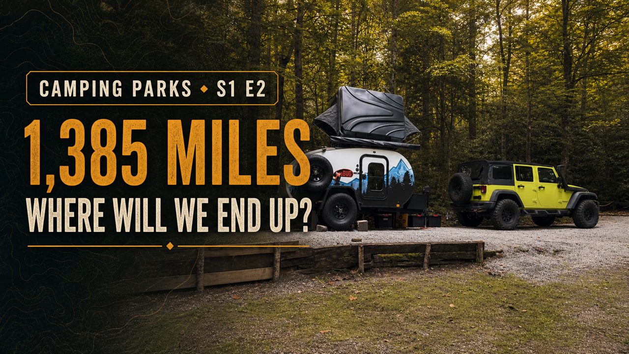 Camping Parks Episode 2 thumbnail featuring the new Jeep